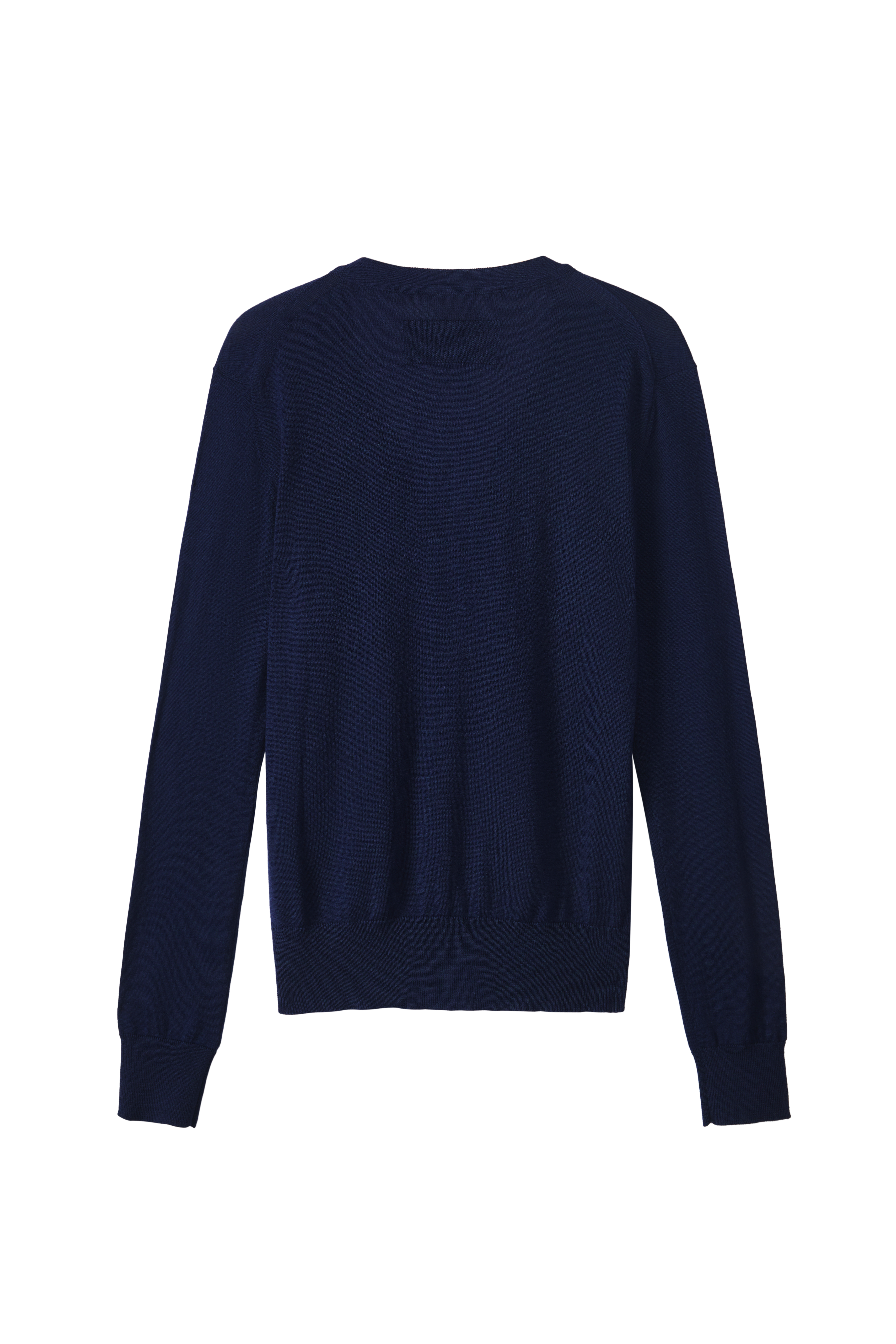 高级女式 12GG 纯羊绒开衫（经典海军蓝） |定制OEM