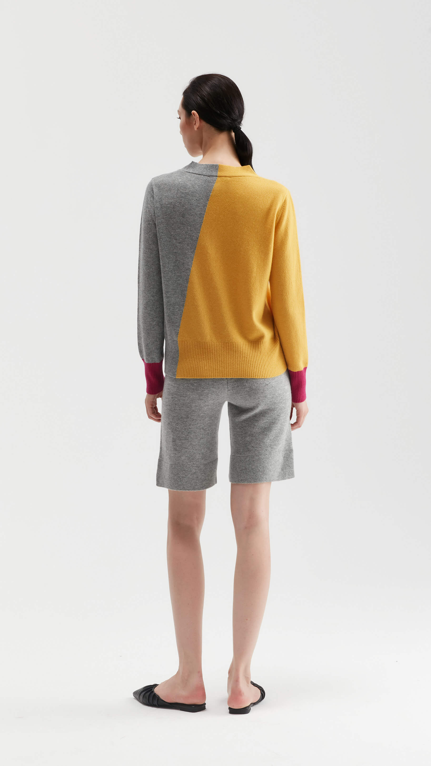 定制拼色 V 领纯羊绒开衫 | SHOPBOP OEM 女式针织品制造商