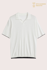 优质男式 16GG 纯棉 V 领 Polo 衫 |约翰尼领针织品 OEM