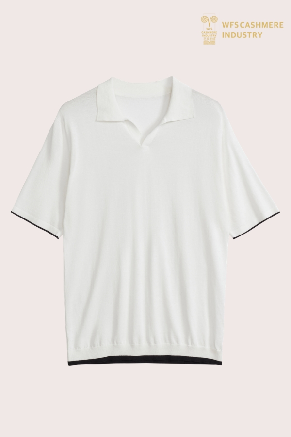 优质男式 16GG 纯棉 V 领 Polo 衫 |约翰尼领针织品 OEM