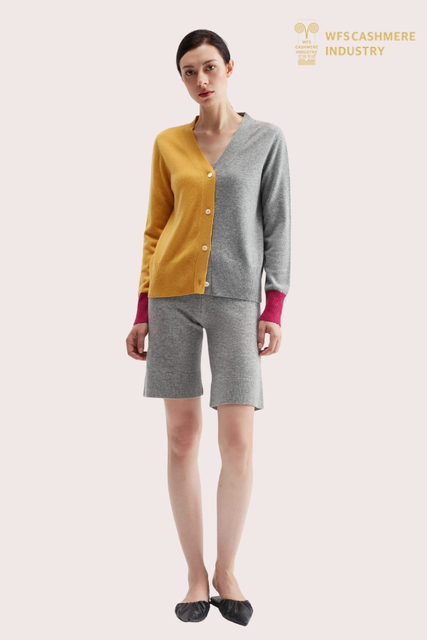定制拼色 V 领纯羊绒开衫 | SHOPBOP OEM 女式针织品制造商
