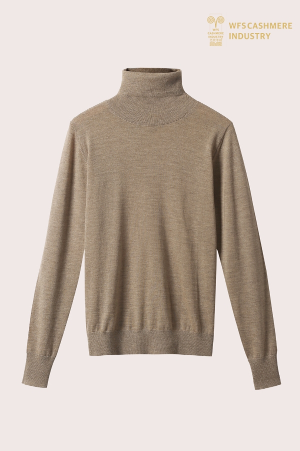 高级男式厚实纯羊绒高领毛衣| SHOPBOP重量级针织品 OEM
