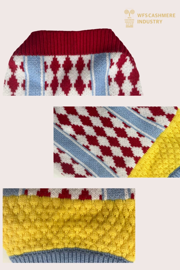 7GG 菱形拼色 V 领宠物毛衣 | SHOPBOP Preppy 宠物针织品 OEM